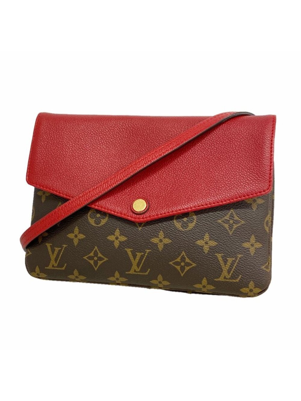 Louis Vuitton Shoulder Bag Monogram Twice Brown Cerise